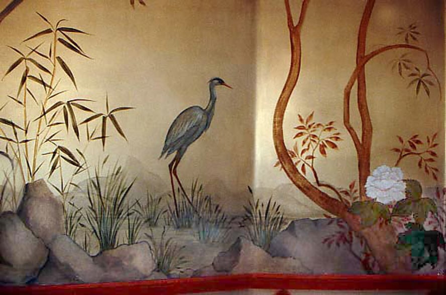 Chinoiserie Powderroom, heron copy