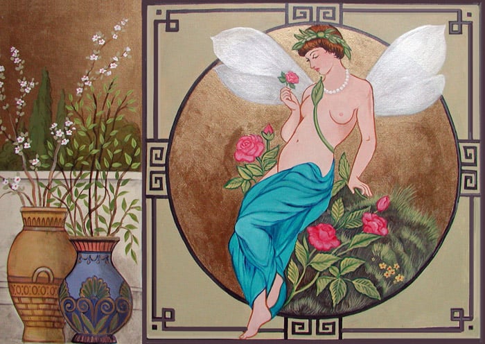 Rose nymph, over niche